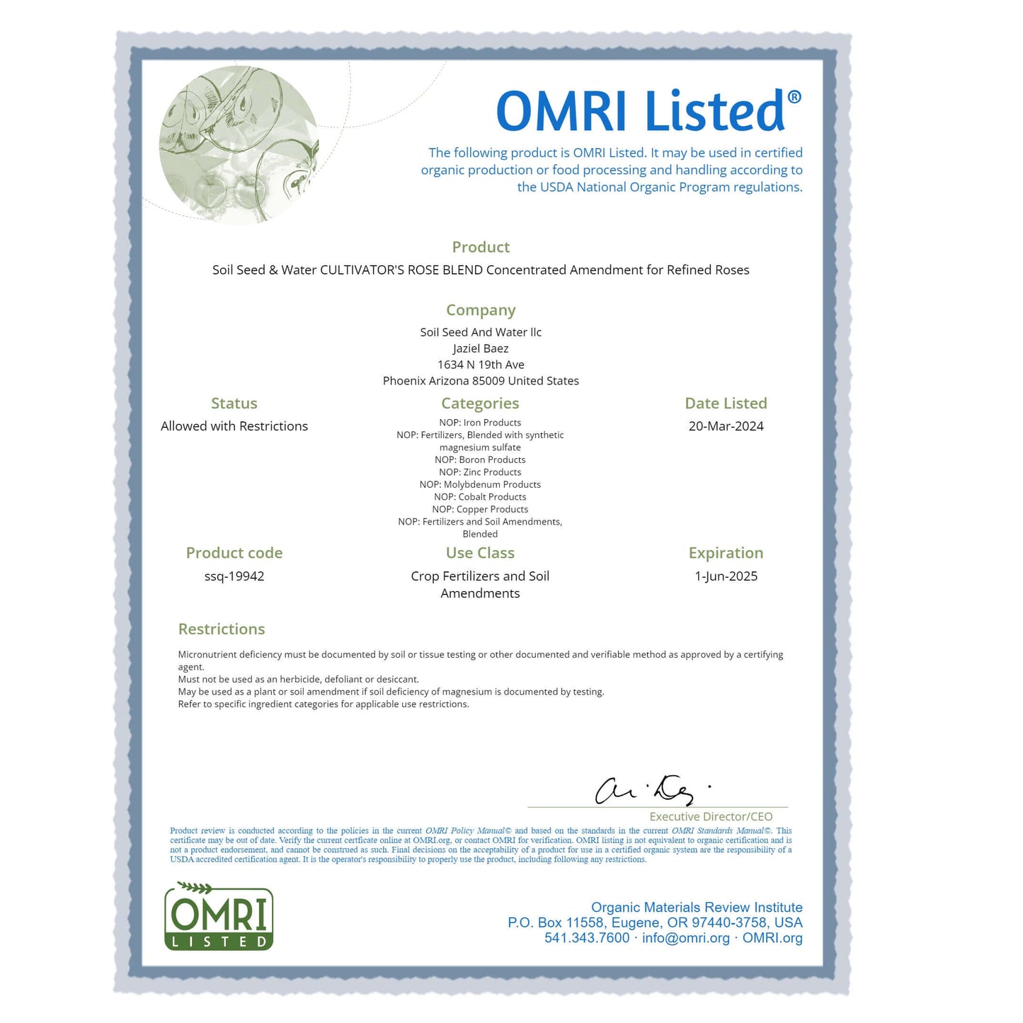 Cultivator's Rose Blend Concentrated Organic Soil Amendment Fertilizer