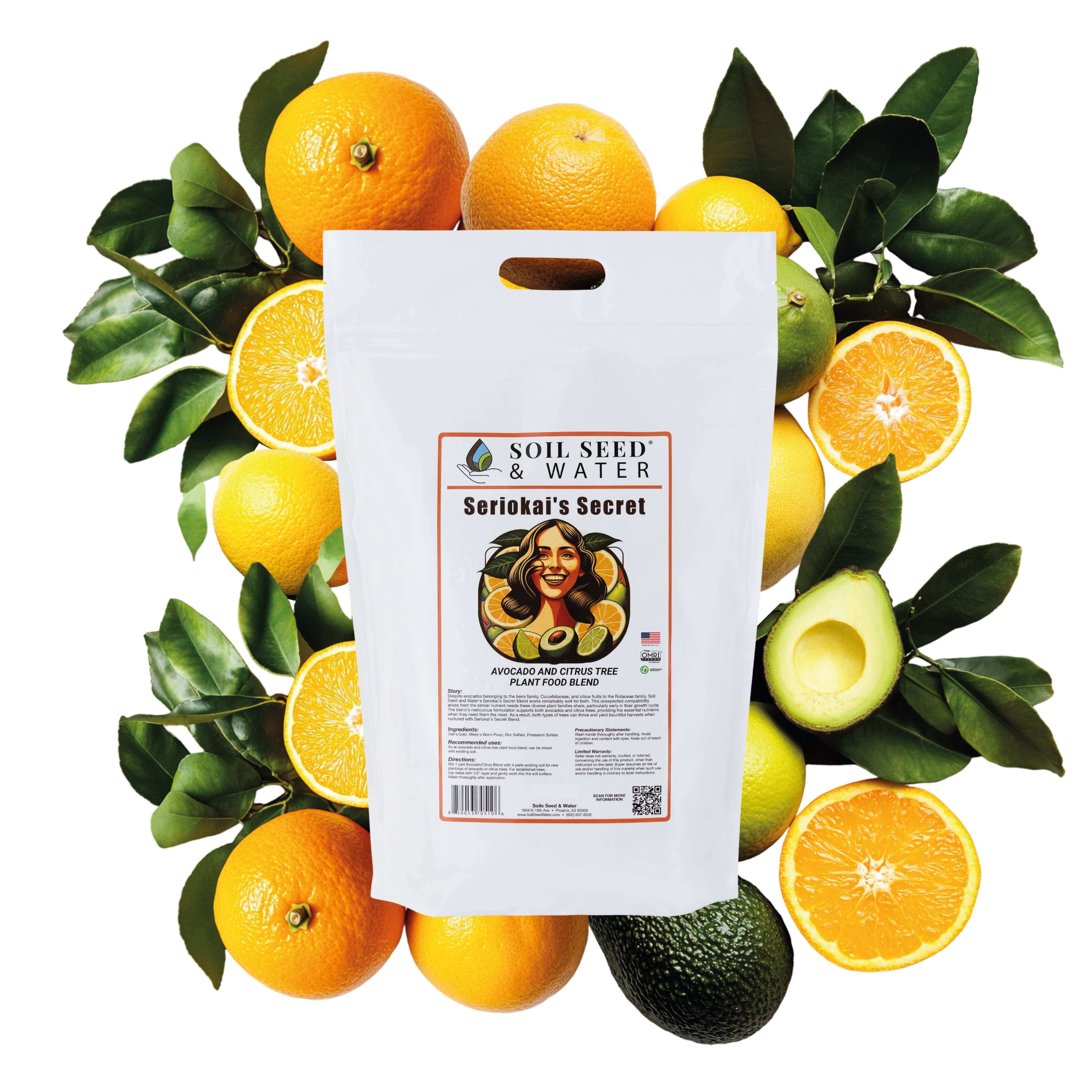 citrus tree potting soil mix Soil Seed & Water Seriokai's Secret Blend Organic Soil Amendment Fertilizer for Avocado and Citrus Fruits