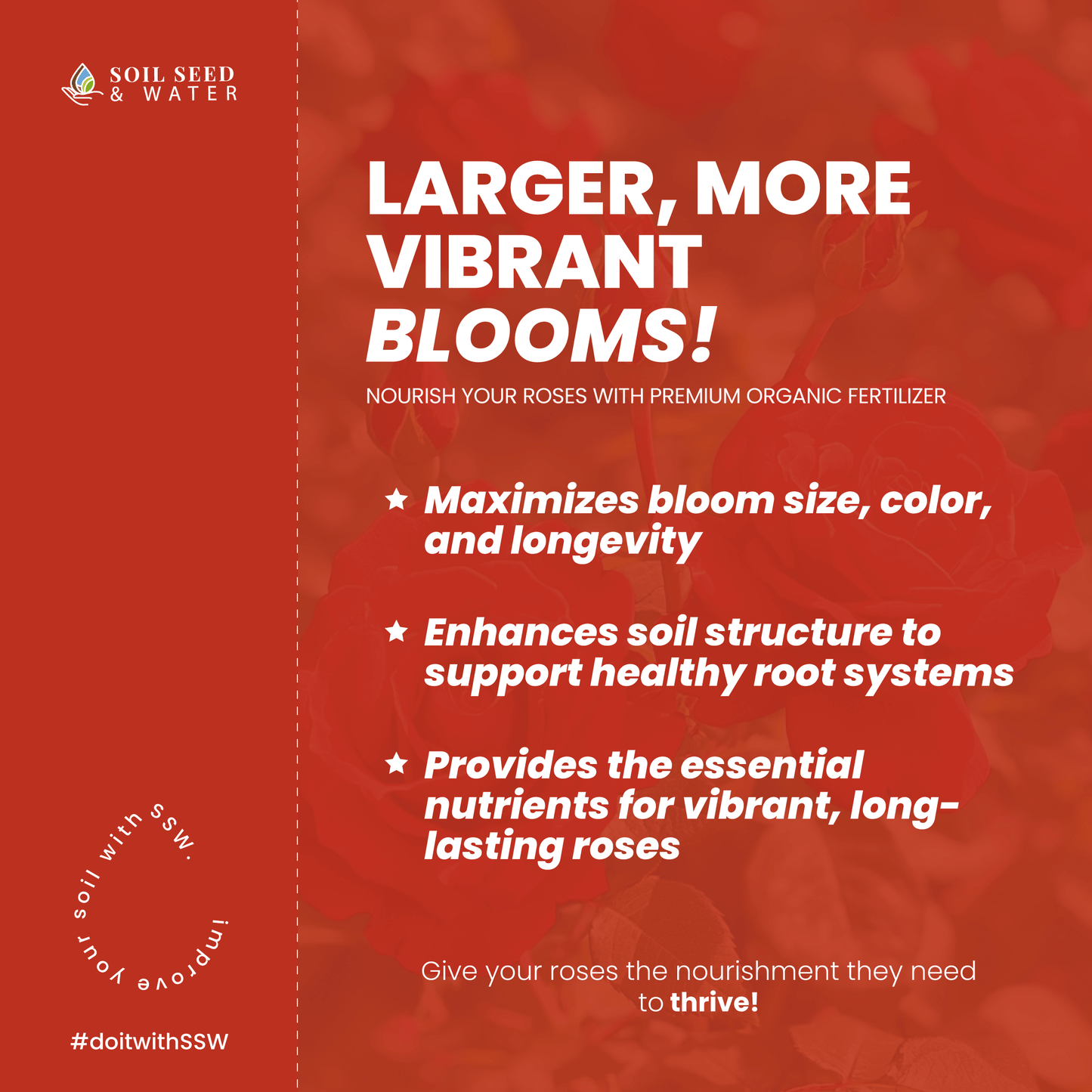 Fertilizante orgánico concentrado para mejorar el suelo Cultivator's Rose Blend