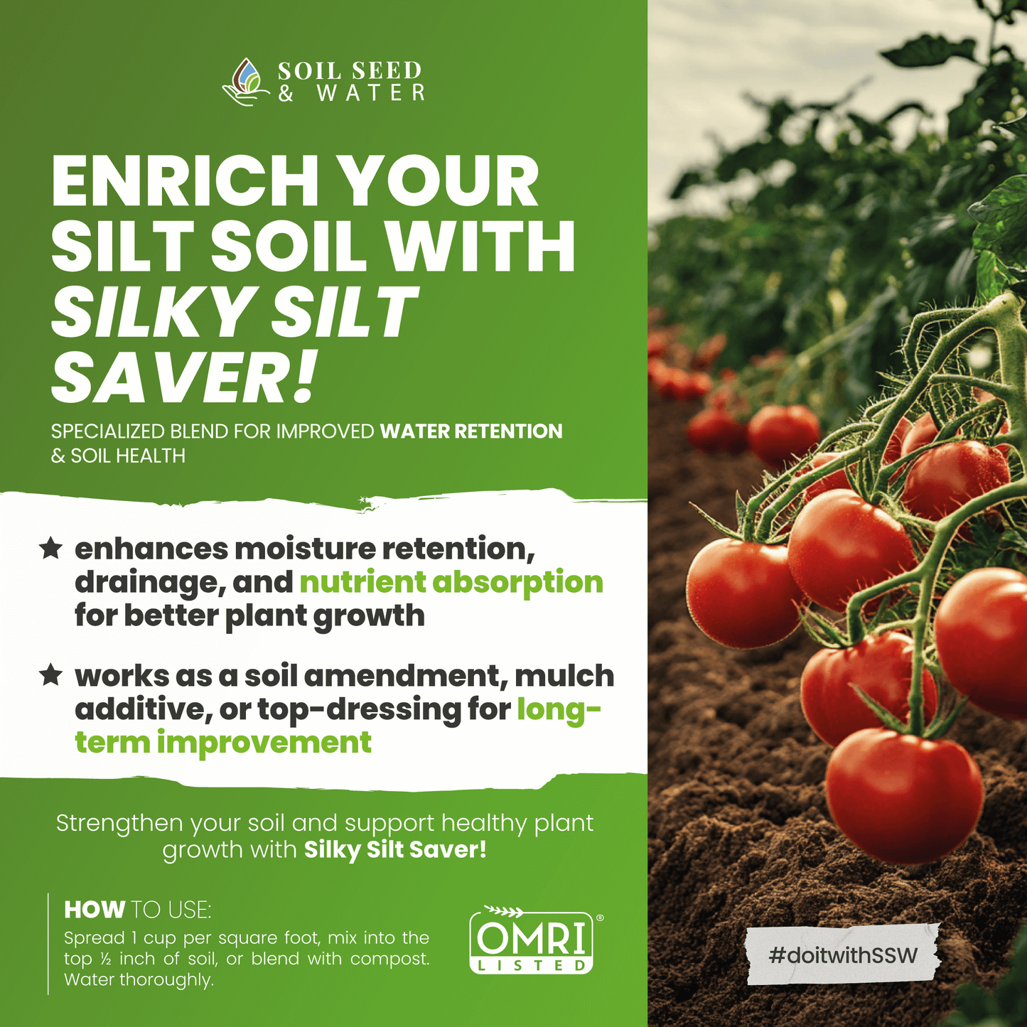 Silky Silt Saver: Silt Soil Drought Blend for Enhanced Moisture Retention