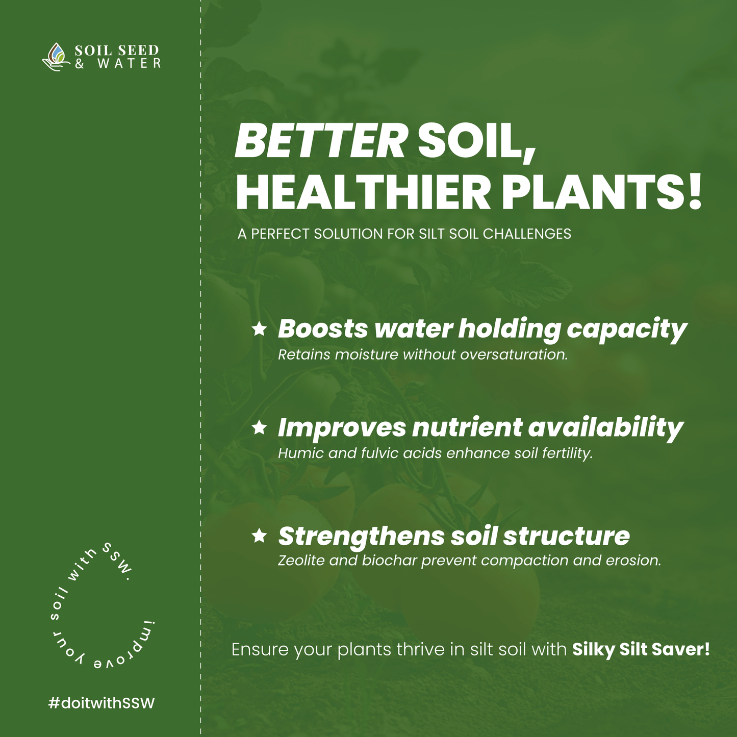Silky Silt Saver: Silt Soil Drought Blend for Enhanced Moisture Retention