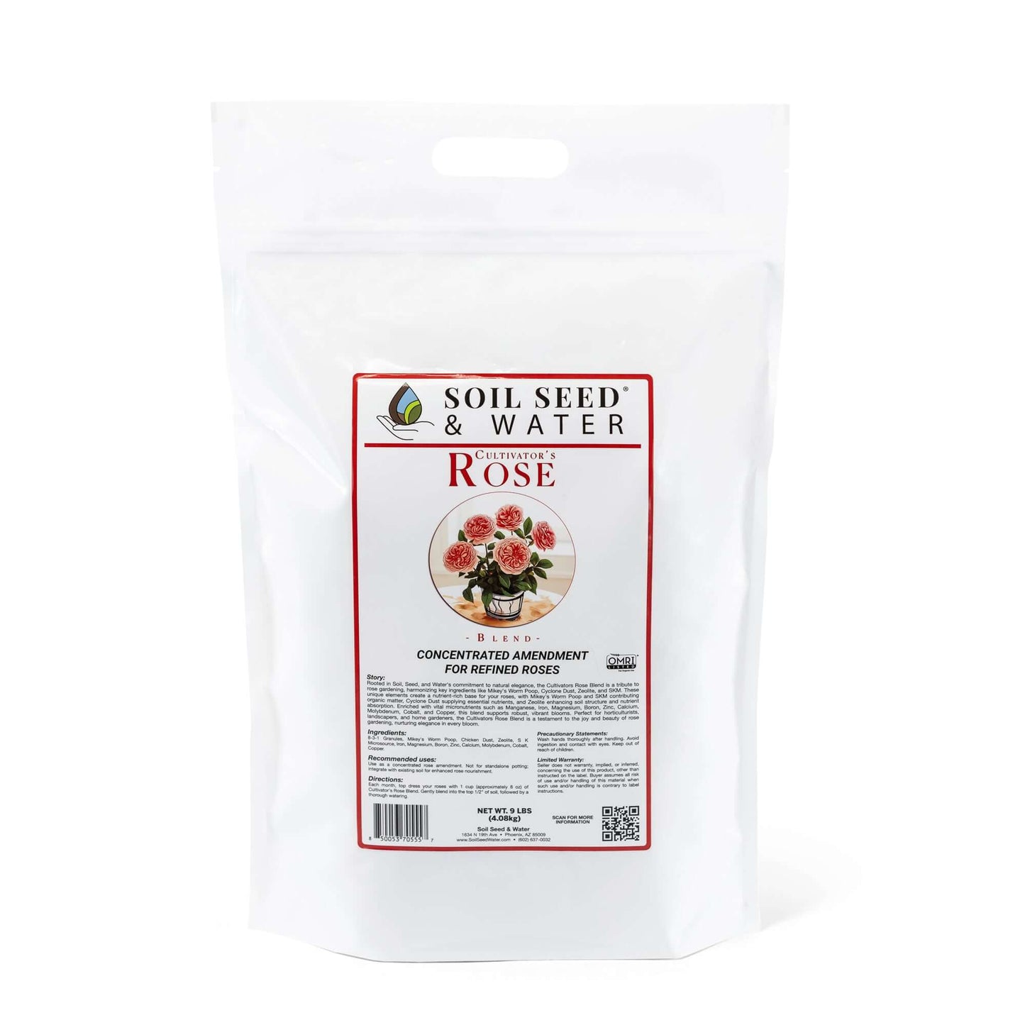 Fertilizante orgánico concentrado para mejorar el suelo Cultivator's Rose Blend