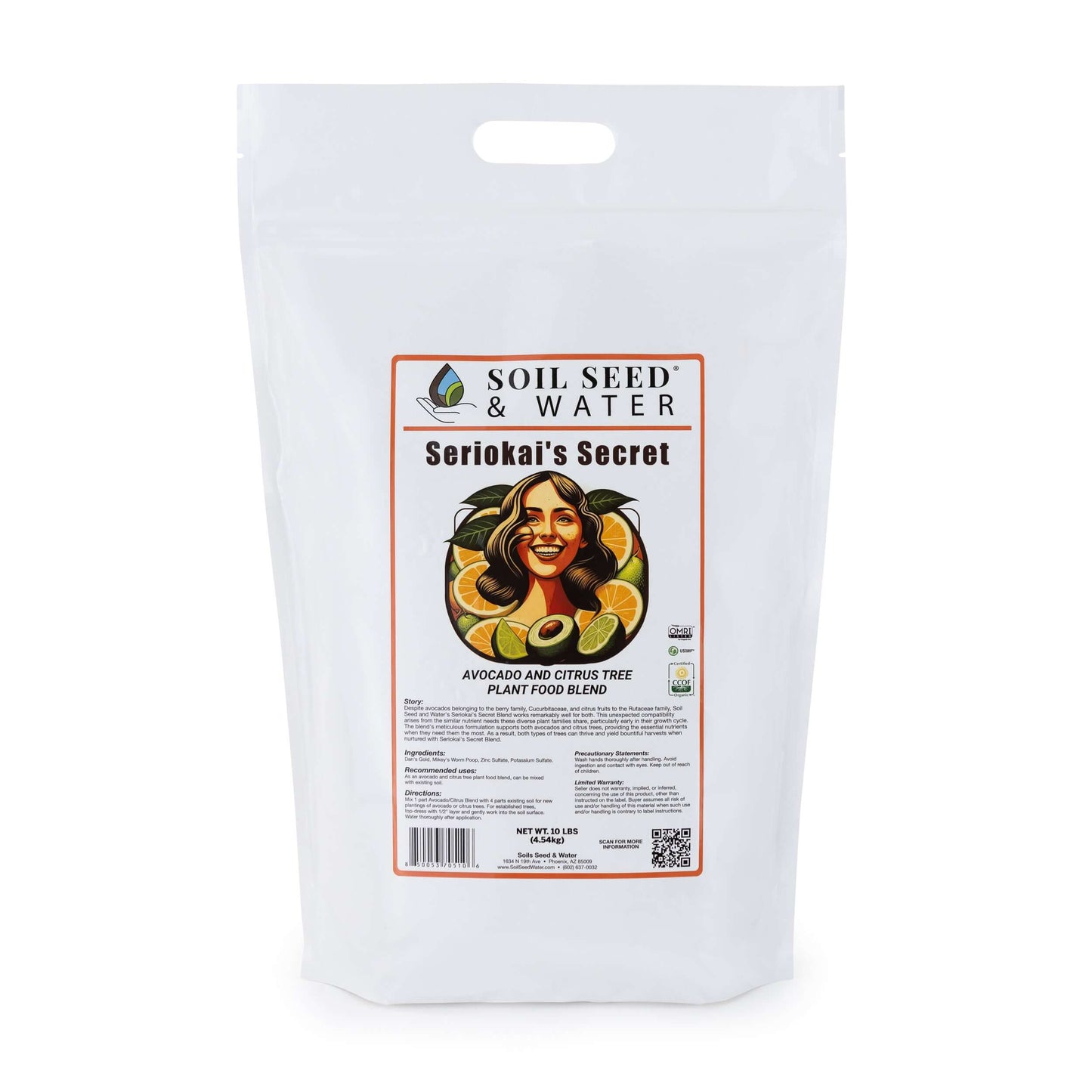 Fertilizante orgánico concentrado para mejorar el suelo de árboles de aguacate y cítricos Secret Blend de Seriokai
