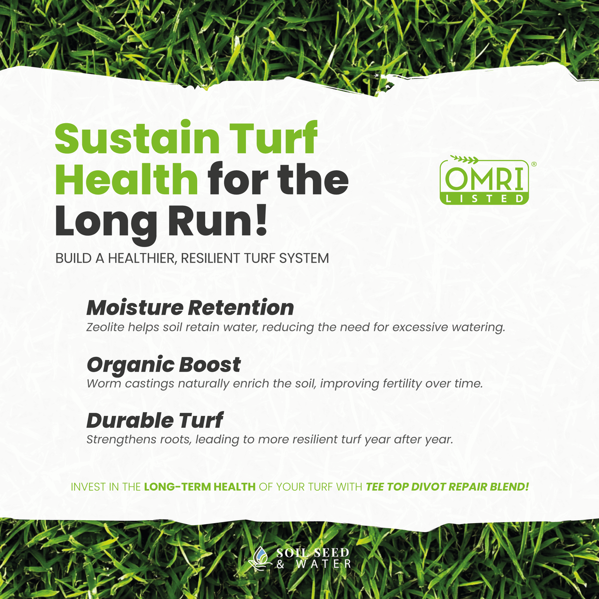 Tee Top Divot Repair Blend – Soil Seed & Water Tee Top Divot Repair Blend – Soil Seed & Water