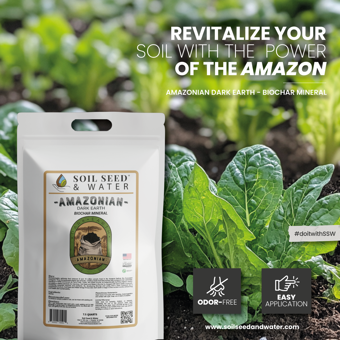 Amazonian Dark Earth Organic Soil Amendment Fertilizer Biochar & Minerals