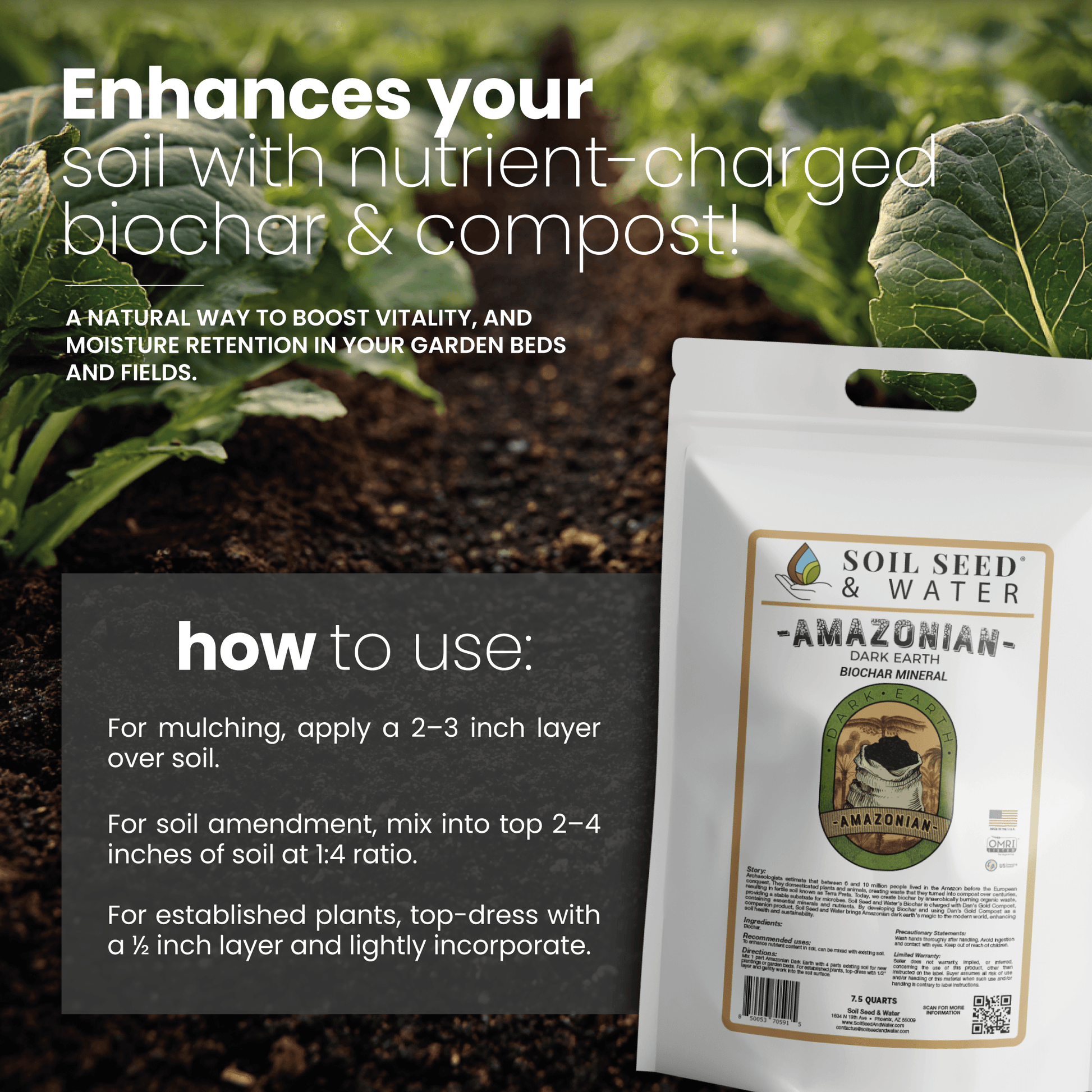 good organic fertilizer for plants Amazonian Dark Earth Organic Soil Amendment Fertilizer Biochar & Miner – Soil Seed & Water