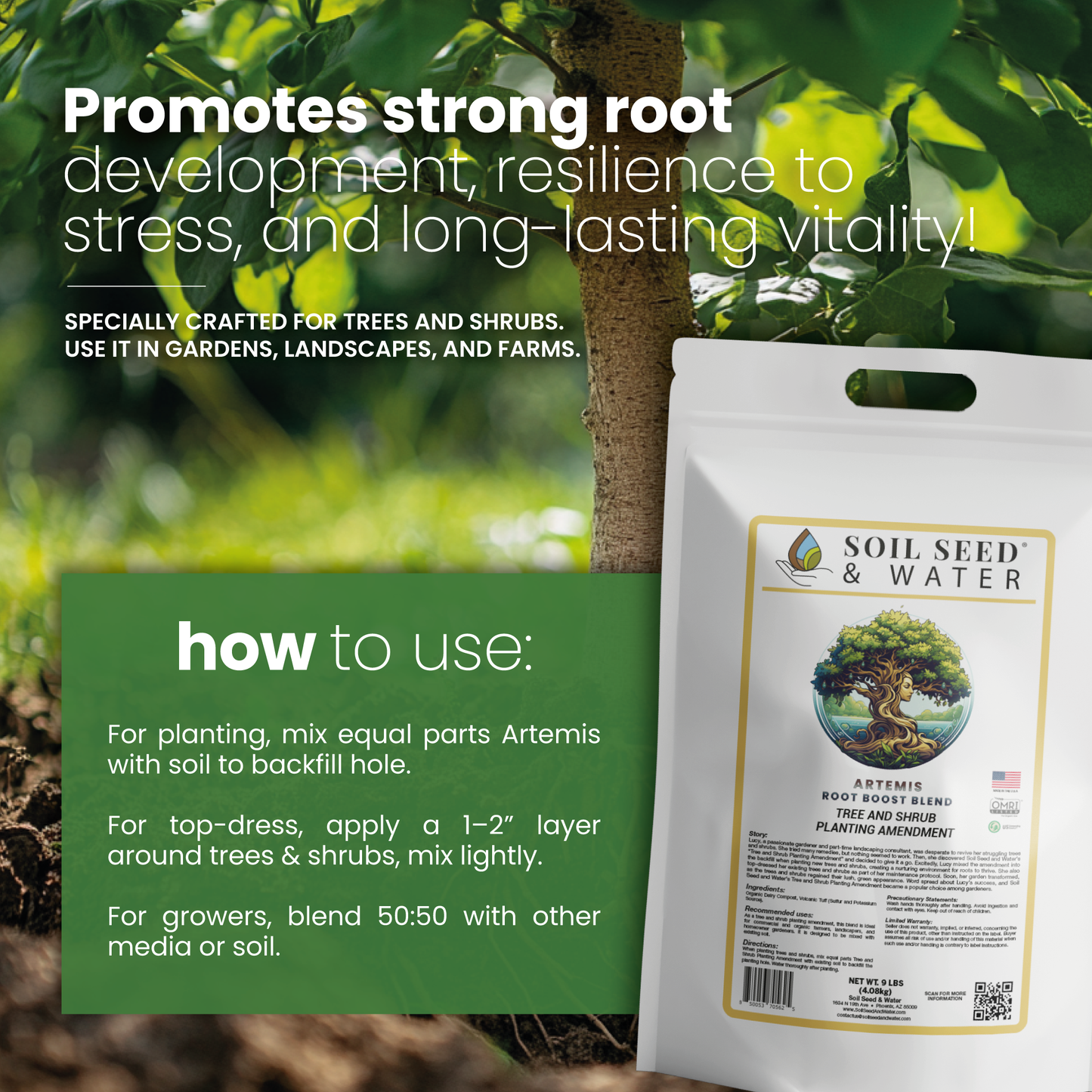 Artemis RootBoost Concentrated Organic Soil Amendment Fertilizer for Trees & Shrubs