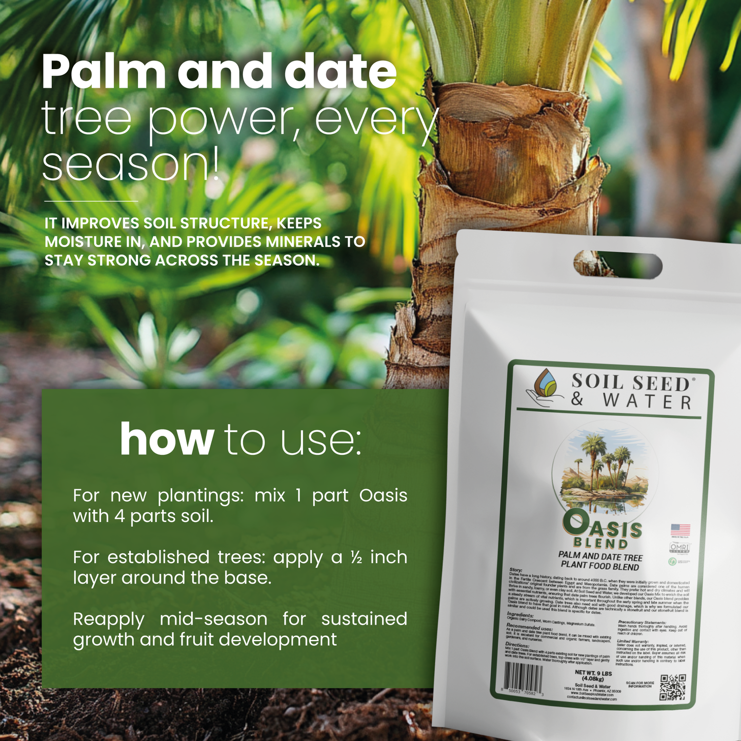 Oasis Blend Concentrated Organic Soil Amendment Fertilizer for Palm & Date trees