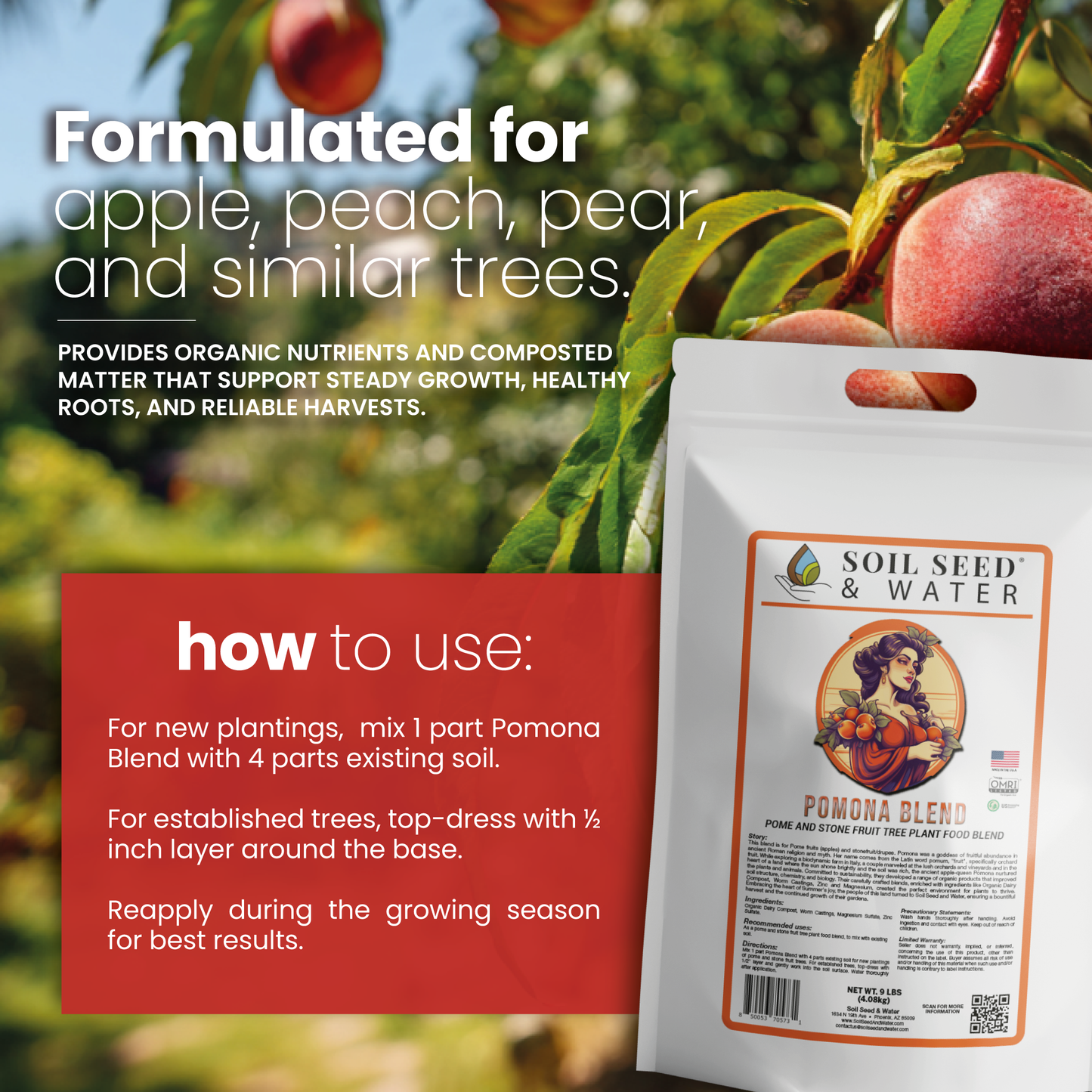 Pomona Blend Concentrated Organic Soil Amendment Fertilizer for Pome & Stone Fruit Trees