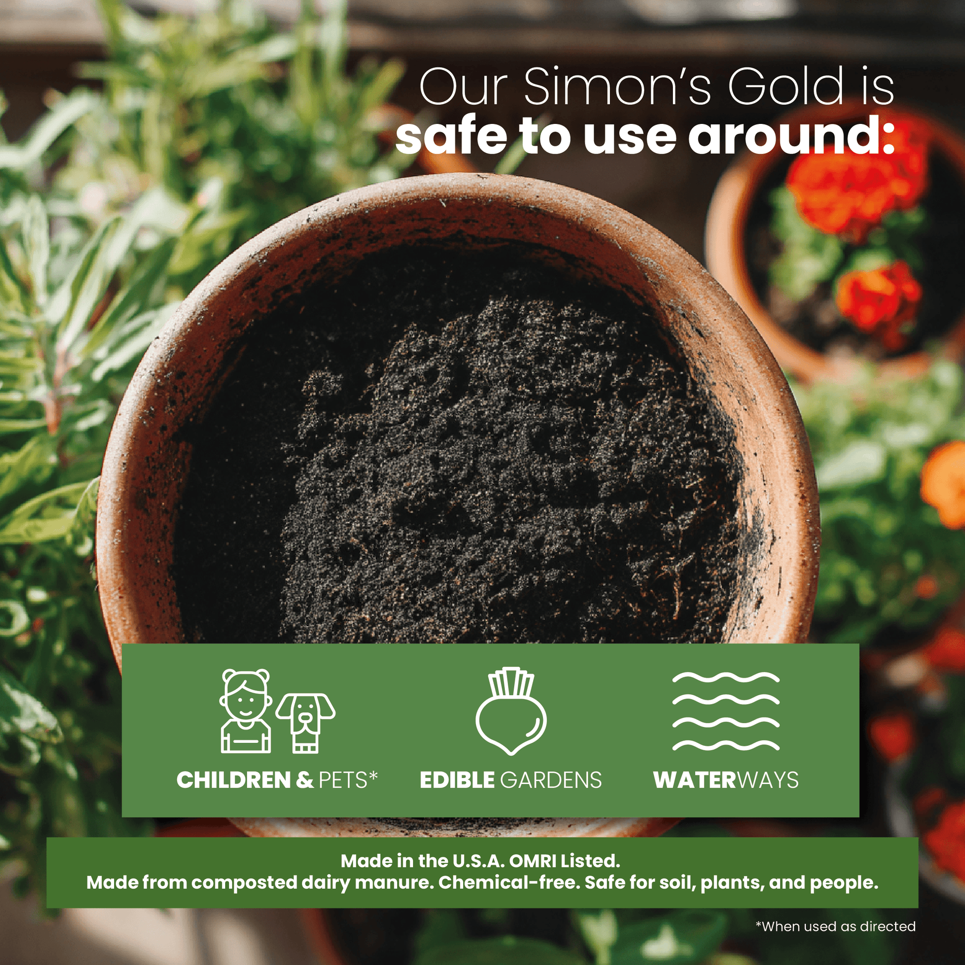 best compost for indoor plants Simon's Gold Organic Dairy Compost – Soil Seed & Water