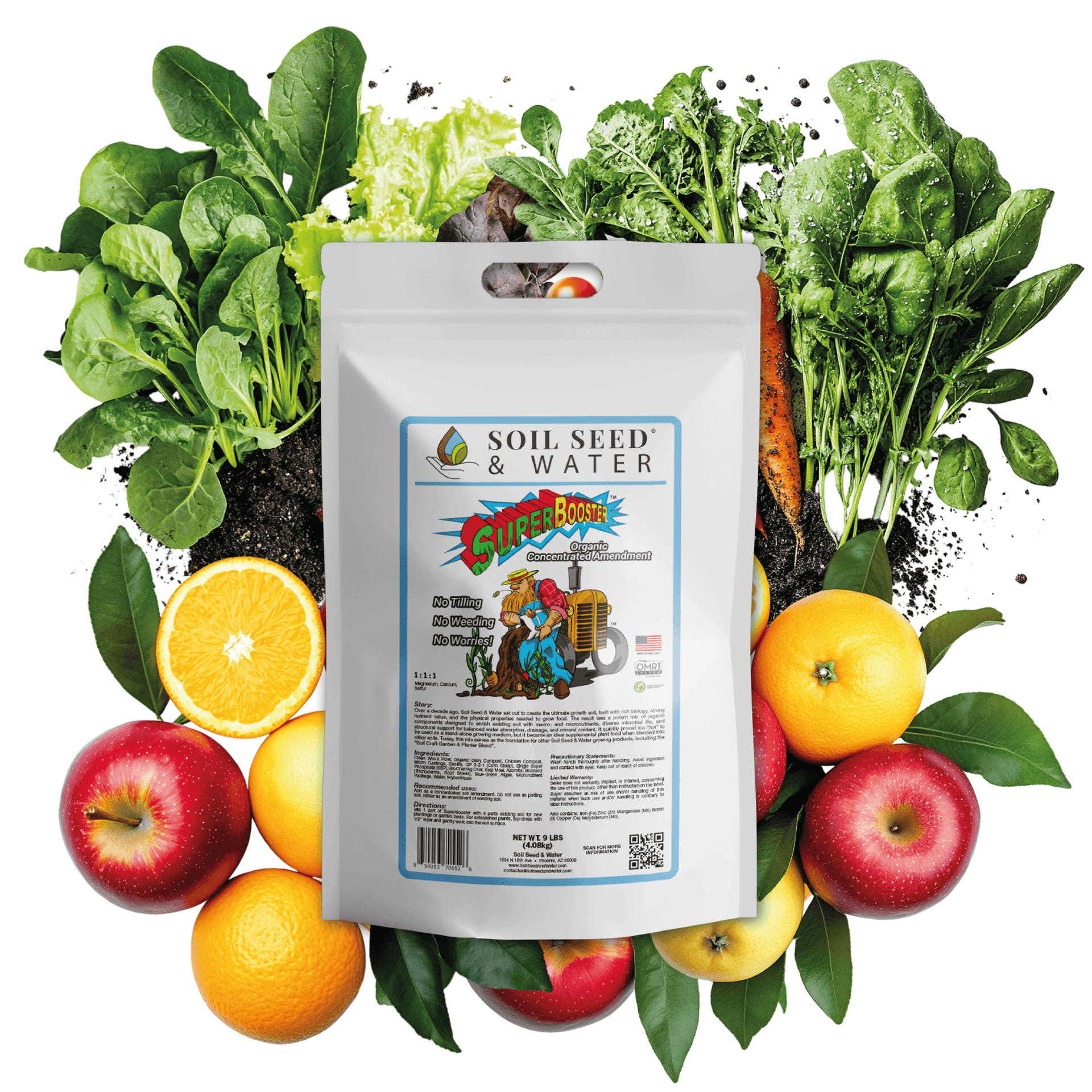 plant booster fertilizer Soil Seed & Water SuperBooster Organic Concentrated Fertilizer Soil Amendment for Robust Plant Growth - Food Plant Growth Enhancer